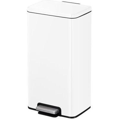 EKO Madison Küchenmülleimer, 30 l, mit Pedal und Soft-Close-Deckel, Weiß, Edelstahl, Anti-Fingerabdruck, moderner und robuster Mülleimer, große Kapazität für Recycling EKO Madison Küchenmülleimer, 30 l, mit Pedal und Soft-Close-Deckel, Weiß, Edelstahl, Anti-Fingerabdruck, moderner und robuster Mülleimer, große Kapazität für Recycling