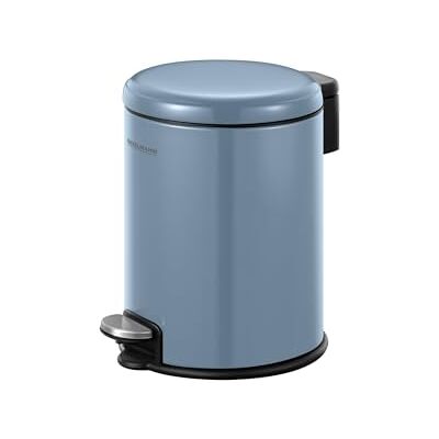 FACKELMANN MILANO Pedal-Abfallsammler 3L Steel Blue – Eleganter Abfalleimer in Stahlblau, integrierte Beutelhalterung, Geeignet für Bad & Gäste-WC FACKELMANN MILANO Pedal-Abfallsammler 3L Steel Blue – Eleganter Abfalleimer in Stahlblau, integrierte Beutelhalterung, Geeignet für Bad & Gäste-WC