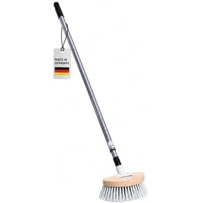 BawiTec Waschbürste Halbmond mit Teleskopstiel Fenster Türen Auto Wascher mit Stiel Fensterwascher mit Stiel, Für Fenster Türen Wintergärten, Für Auto LKW PKW Caravan BawiTec Waschbürste Halbmond mit Teleskopstiel Fenster Türen Auto Wascher mit Stiel Fensterwascher mit Stiel, Für Fenster Türen Wintergärten, Für Auto LKW PKW Caravan