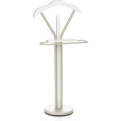 IDIMEX Herrendiener Fabio mit Hosenbügel und Ablage, Beige/Weiß Stummer Diener Kleiderbutler Kleiderständer mit Kleiderbügel IDIMEX Herrendiener Fabio mit Hosenbügel und Ablage, Beige/Weiß Stummer Diener Kleiderbutler Kleiderständer mit Kleiderbügel