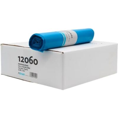 ALTRUAN Müllsäcke 120 Liter Typ 60 Basic, Blau, reißfest, 700 x 1.100 mm, 250 Stück (10 Rollen à 25), Karton ALTRUAN Müllsäcke 120 Liter Typ 60 Basic, Blau, reißfest, 700 x 1.100 mm, 250 Stück (10 Rollen à 25), Karton