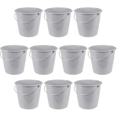 keeeper Erik 10x Eimer mit Metallbügel, 10 l, Polypropylen, 28,5 x 28,5 x 26 cm, Nordic Grey keeeper Erik 10x Eimer mit Metallbügel, 10 l, Polypropylen, 28,5 x 28,5 x 26 cm, Nordic Grey