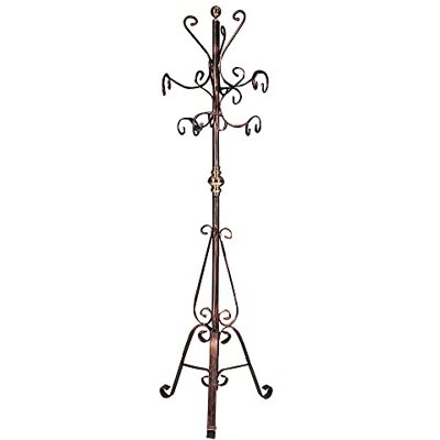 Dmora Praktischer Kleiderbügel aus Metall für den Eingang, Klassischer Kleiderständer, Made In Italy, Kleiner Mann mit Schirmständer, Toter Mann, 50x50h190 cm, Kupferfarbe Dmora Praktischer Kleiderbügel aus Metall für den Eingang, Klassischer Kleiderständer, Made In Italy, Kleiner Mann mit Schirmständer, Toter Mann, 50x50h190 cm, Kupferfarbe