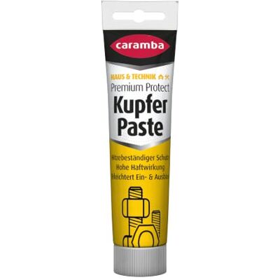 Caramba Premium Protect Kupfer Paste, Schmierfett für Schrauben und Metallteile, Temperatur- und Druckbeständig, Antifestbrennen und Korrosionsschutz, 100 g Caramba Premium Protect Kupfer Paste, Schmierfett für Schrauben und Metallteile, Temperatur- und Druckbeständig, Antifestbrennen und Korrosionsschutz, 100 g