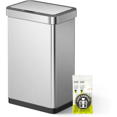 EKO 50L Sensor Mülleimer, Abfalleimer mit automatischer Deckelöffnung, Soft-Close-Deckel, fingerabdruckfreier matter Edelstahl, Beutelhalterung, elektrischer Mülleimer mit Stay-Open-Funktion EKO 50L Sensor Mülleimer, Abfalleimer mit automatischer Deckelöffnung, Soft-Close-Deckel, fingerabdruckfreier matter Edelstahl, Beutelhalterung, elektrischer Mülleimer mit Stay-Open-Funktion
