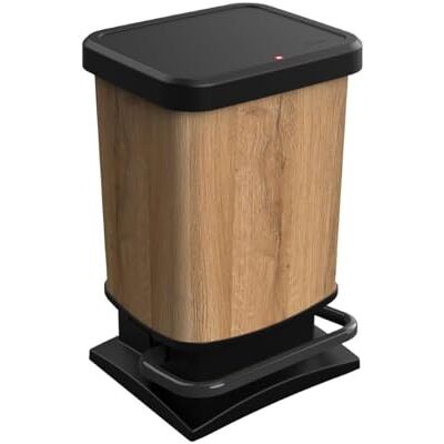Rotho Paso Mülleimer Küche 20 L Tretmülleimer mit Soft-Close Holz-Dekor Mülleimer mit Deckel, geruchsdichter Deckel mit Soft-Close, Gummifüße, Kunststoff, Holz-Dekor, 20 L Fassungsvermögen Rotho Paso Mülleimer Küche 20 L Tretmülleimer mit Soft-Close Holz-Dekor Mülleimer mit Deckel, geruchsdichter Deckel mit Soft-Close, Gummifüße, Kunststoff, Holz-Dekor, 20 L Fassungsvermögen