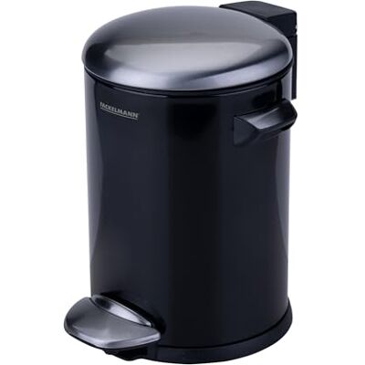 FACKELMANN PARIS Pedal-Abfallsammler 3L Black mat – Eleganter Abfalleimer in Schwarz matt, Integrierte Beutelhalterung, 2 Tragegriffe, Geeignet für Bad und Gäste-WC FACKELMANN PARIS Pedal-Abfallsammler 3L Black mat – Eleganter Abfalleimer in Schwarz matt, Integrierte Beutelhalterung, 2 Tragegriffe, Geeignet für Bad und Gäste-WC