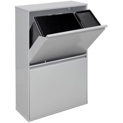 ARREGUI Basic CR602-B2 Mülltrennsystem aus Stahl 4 Fächer Mülleimer für die Küche 1 Extra Großer Eimer für Plastik und 1 Kleiner für Biomüll 23+11+17+17 L (68 L) 4 Fach Abfalleimer grau ARREGUI Basic CR602-B2 Mülltrennsystem aus Stahl 4 Fächer Mülleimer für die Küche 1 Extra Großer Eimer für Plastik und 1 Kleiner für Biomüll 23+11+17+17 L (68 L) 4 Fach Abfalleimer grau
