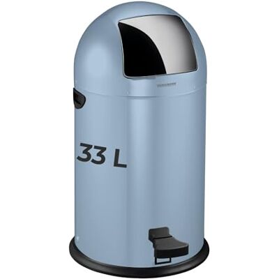 FACKELMANN ROME Pedal-Abfallsammler 33L Stahlblau – Stilvoller Abfalleimer in Retro-Design mit robustem Pedalmechanismus und Edelstahl-Inneneimer, ca. 39 x 43 x 69 cm FACKELMANN ROME Pedal-Abfallsammler 33L Stahlblau – Stilvoller Abfalleimer in Retro-Design mit robustem Pedalmechanismus und Edelstahl-Inneneimer, ca. 39 x 43 x 69 cm