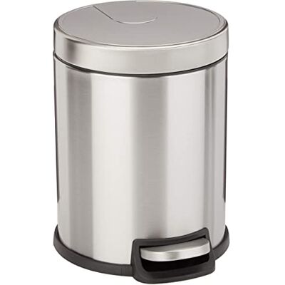 Amazon Basics Satin Runde 5L Mülleimer mit Fußpedal Amazon Basics Satin Runde 5L Mülleimer mit Fußpedal