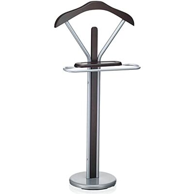 IDIMEX Herrendiener Stummer Damen Diener Kleiderbutler Kleiderständer Fabio mit Kleiderbügel, Hosenbügel, kleine Ablage in braun/alufarben IDIMEX Herrendiener Stummer Damen Diener Kleiderbutler Kleiderständer Fabio mit Kleiderbügel, Hosenbügel, kleine Ablage in braun/alufarben