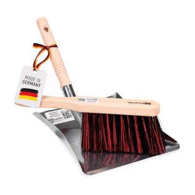 BawiTec Kehrgarnitur Handfeger Set Arenga Mix Metall-Kehrblech mit Holzgriff Qualitäts Kehrset, Spezielle Borsten, Verzinkte Metall-Kehrschaufel, Holzgriff BawiTec Kehrgarnitur Handfeger Set Arenga Mix Metall-Kehrblech mit Holzgriff Qualitäts Kehrset, Spezielle Borsten, Verzinkte Metall-Kehrschaufel, Holzgriff