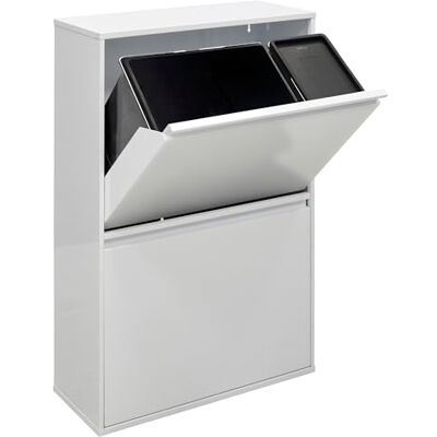 ARREGUI Basic CR601-B2 Mülltrennsystem aus Stahl 4 Fächer Mülleimer für die Küche 1 Extra Großer Eimer 23+11+17+17 L (68L) 4 Fach Abfalleimer mit Inneneimern aus Kunststoff mit Griff weiß ARREGUI Basic CR601-B2 Mülltrennsystem aus Stahl 4 Fächer Mülleimer für die Küche 1 Extra Großer Eimer 23+11+17+17 L (68L) 4 Fach Abfalleimer mit Inneneimern aus Kunststoff mit Griff weiß