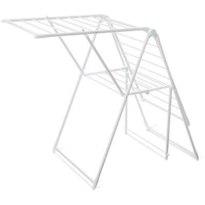 Amazon Wäscheständer aus Metall, 2 Flügel, faltbar, 155 x 60 x 100 cm, Weiß Amazon Wäscheständer aus Metall, 2 Flügel, faltbar, 155 x 60 x 100 cm, Weiß