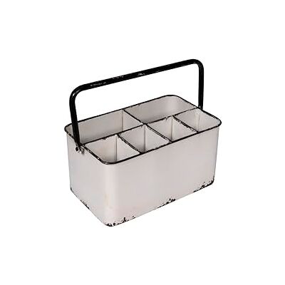 Creative Eimer mit 2 Etagen für 60 Non-Food – Metall, Weiß Caddie 11" L x 6-1/4" W x 9" H weiß Creative Eimer mit 2 Etagen für 60 Non-Food – Metall, Weiß Caddie 11" L x 6-1/4" W x 9" H weiß