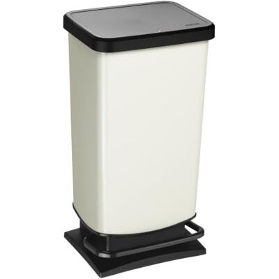 Rotho Paso Mülleimer Küche 40 L Tretmülleimer mit Deckel Weiß metallic Papierkorb, Mülleimer mit Deckel, Mülleimer geruchsdicht schließend, Küchenmülleimer, Soft-Close-Deckel, breites Fußpedal Rotho Paso Mülleimer Küche 40 L Tretmülleimer mit Deckel Weiß metallic Papierkorb, Mülleimer mit Deckel, Mülleimer geruchsdicht schließend, Küchenmülleimer, Soft-Close-Deckel, breites Fußpedal