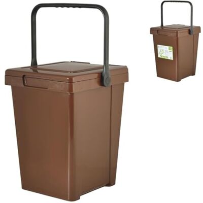 Bormioli Rocco 25L Braune Biomülltonne - Abfalleimer Bormioli Rocco 25L Braune Biomülltonne - Abfalleimer