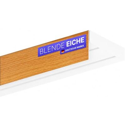 Bestlivings Blende Gardinenschiene Eiche Optik 2m Kunststoffblende Naturnaher Holzton, 5cm hoch, kürzbar, einfach aufschieben und fixieren, passend für alle Innenlaufschienen Bestlivings Blende Gardinenschiene Eiche Optik 2m Kunststoffblende Naturnaher Holzton, 5cm hoch, kürzbar, einfach aufschieben und fixieren, passend für alle Innenlaufschienen