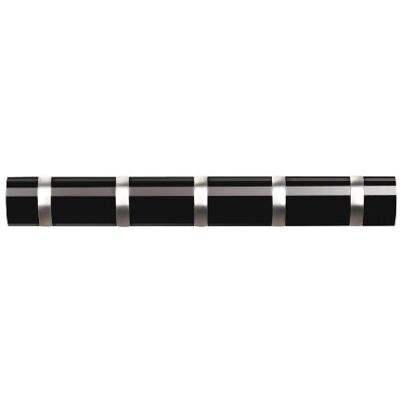Umbra Flip 5 Garderobenhaken – Moderne, Schlichte und Platzsparende Garderobenleiste mit 5 Beweglichen Haken für Jacken, Mäntel, Schals, Handtaschen und Mehr, Hochglanz Schwarz Umbra Flip 5 Garderobenhaken – Moderne, Schlichte und Platzsparende Garderobenleiste mit 5 Beweglichen Haken für Jacken, Mäntel, Schals, Handtaschen und Mehr, Hochglanz Schwarz