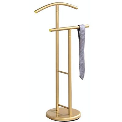 IDIMEX Herrendiener LAURENZ Stummer Damen Diener Kleiderständer Kleiderstange mit Hosenbügel, Gold lackiert IDIMEX Herrendiener LAURENZ Stummer Damen Diener Kleiderständer Kleiderstange mit Hosenbügel, Gold lackiert