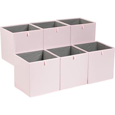 Amazon Zusammenklappbare Aufbewahrungswürfel aus Stoff, 33 x 38 x 33 cm, Peony Pink, 6er-Pack Amazon Zusammenklappbare Aufbewahrungswürfel aus Stoff, 33 x 38 x 33 cm, Peony Pink, 6er-Pack