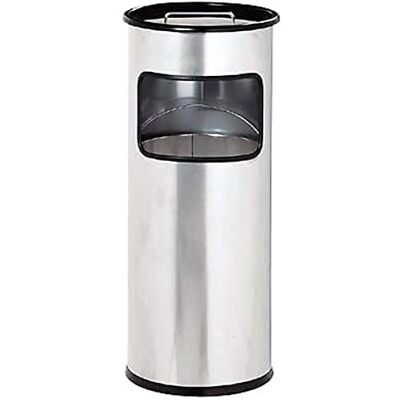 Durable Papierkorb Metall mit Ascher rund, silber, 333023 Durable Papierkorb Metall mit Ascher rund, silber, 333023