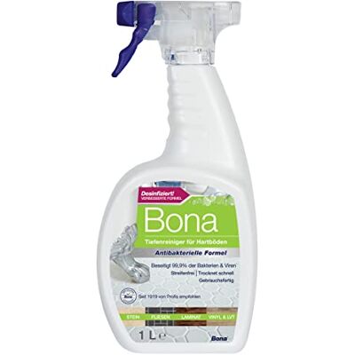 Bona Bodenreiniger, Tiefenreiniger Antibac für Stein, Fliesen und Laminat, Laminatreiniger Spray 1 L Bona Bodenreiniger, Tiefenreiniger Antibac für Stein, Fliesen und Laminat, Laminatreiniger Spray 1 L
