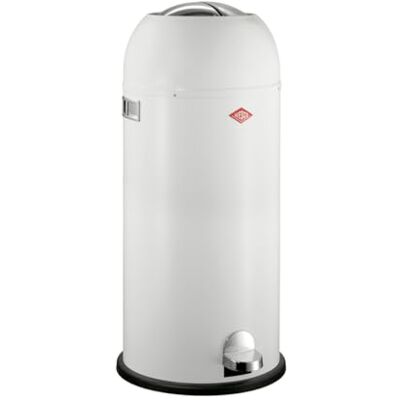 WESCO Kickmaster Maxi Abfallsammler in der Farbe weiß, pulverbeschichtetes Stahlblech, eingebauter Dämpfer, 40 Liter Volumen, großer Einwurf WESCO Kickmaster Maxi Abfallsammler in der Farbe weiß, pulverbeschichtetes Stahlblech, eingebauter Dämpfer, 40 Liter Volumen, großer Einwurf