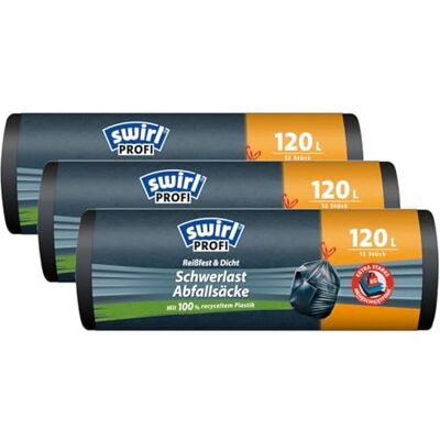 Swirl Schwerlast Säcke 120L 12 stk./ Rolle (3er Pack) Swirl Schwerlast Säcke 120L 12 stk./ Rolle (3er Pack)
