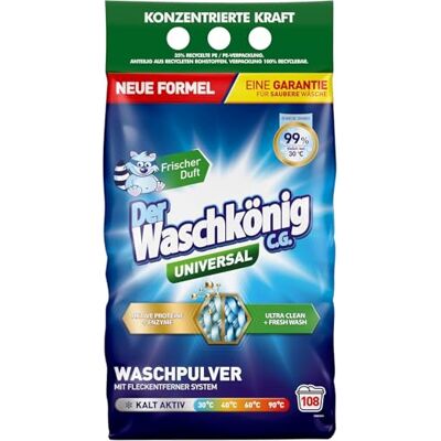 Der Waschkönig C.G. Universal Waschpulver 6,5 kg, 100 WL, ab 30 °C Der Waschkönig C.G. Universal Waschpulver 6,5 kg, 100 WL, ab 30 °C
