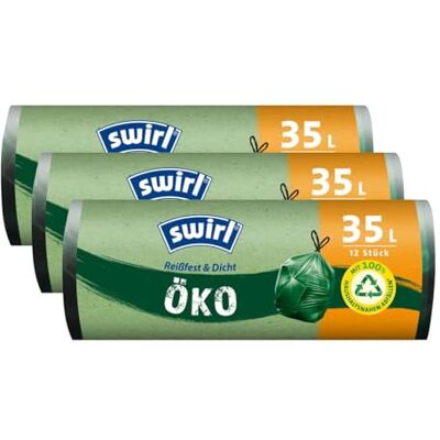 Swirl Öko Müllbeutel 35L 12 stk./ Rolle mit Zugband (3er Pack) Swirl Öko Müllbeutel 35L 12 stk./ Rolle mit Zugband (3er Pack)