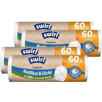 Swirl 4x Zugband Müllbeutel 60L (10 stk./ Rolle) Swirl 4x Zugband Müllbeutel 60L (10 stk./ Rolle)