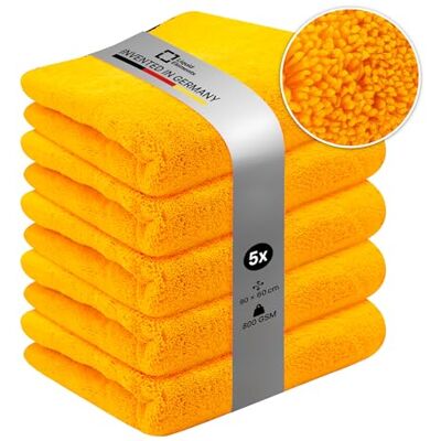 Liquid Elements Trockentuch Orange Baby 800 GSM 90x60cm, 5er Weiches Mikrofasertuch zur Autopflege, extrem saugstark, fusselfrei & lackschonend Liquid Elements Trockentuch Orange Baby 800 GSM 90x60cm, 5er Weiches Mikrofasertuch zur Autopflege, extrem saugstark, fusselfrei & lackschonend