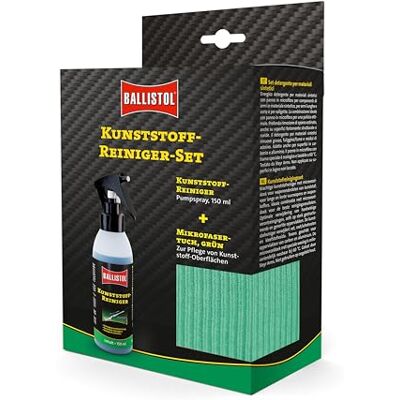 BALLISTOL Kunststoff Reiniger Set inkl. Pflegetuch reinigt alle Kunststoffteile 150 ml BALLISTOL Kunststoff Reiniger Set inkl. Pflegetuch reinigt alle Kunststoffteile 150 ml
