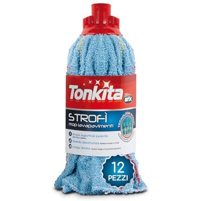 Tonkita 12 Strofì Mop aus Baumwolle, Wischmopp Ersatz 28 cm, geeignet für alle Arten von Böden, super saugfähiger Mop aus Baumwolle Packung mit 12 Stück Tonkita 12 Strofì Mop aus Baumwolle, Wischmopp Ersatz 28 cm, geeignet für alle Arten von Böden, super saugfähiger Mop aus Baumwolle Packung mit 12 Stück