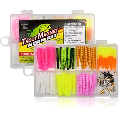 Trout Magnet 82-teilige Neon-Fischerset - Alle Fischarten Trout Magnet 82-teilige Neon-Fischerset - Alle Fischarten