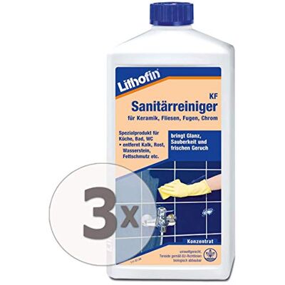 Lithofin KF Sanitärreiniger 3 l Konzentrat sehr ergiebig säurehaltig selbstwirkend angenehm im Geruch Lithofin KF Sanitärreiniger 3 l Konzentrat sehr ergiebig säurehaltig selbstwirkend angenehm im Geruch