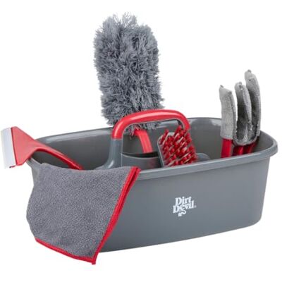 Dirt Devil Reinigungsset 6 Stück – Fensterputzer und Reinigungsbürste für Haushalt – Mikrofaser Staubtuch mit Eimer – All-in-One Reinigungscaddy mit Fensterwischer und Scheuerbürste Dirt Devil Reinigungsset 6 Stück – Fensterputzer und Reinigungsbürste für Haushalt – Mikrofaser Staubtuch mit Eimer – All-in-One Reinigungscaddy mit Fensterwischer und Scheuerbürste