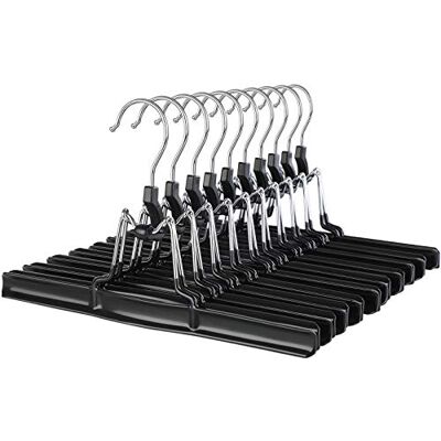SONGMICS Hosenbügel 10 Stück aus Metall Hosenspanner Rockbügel Kleiderbügel Klemmbügel Rockspanner um 360°drehbarer Haken für Röcke, Hosen Schwarz CRI07B-10 SONGMICS Hosenbügel 10 Stück aus Metall Hosenspanner Rockbügel Kleiderbügel Klemmbügel Rockspanner um 360°drehbarer Haken für Röcke, Hosen Schwarz CRI07B-10