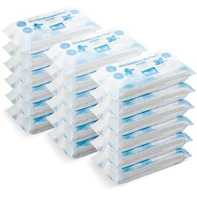Amazon Ultra Sensitive Babyfeuchttücher 1080 Tücher, unparfümiert, 18 Packungen à 60 Stück Amazon Ultra Sensitive Babyfeuchttücher 1080 Tücher, unparfümiert, 18 Packungen à 60 Stück