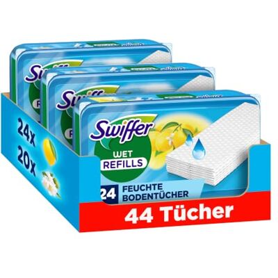 Swiffer Bodenwischer Nachfüller Wet, 44 Feuchte Tücher Feuchte Bodentücher lösen Schmutz schnell und hinterlassen frischen Duft auf Hartböden. Swiffer Bodenwischer Nachfüller Wet, 44 Feuchte Tücher Feuchte Bodentücher lösen Schmutz schnell und hinterlassen frischen Duft auf Hartböden.