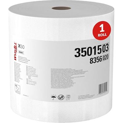 Wypall X50 Tücher 8356 – 1 Großrolle mit 1.100 weißen, 1-lagigen Tüchern Wypall X50 Tücher 8356 – 1 Großrolle mit 1.100 weißen, 1-lagigen Tüchern