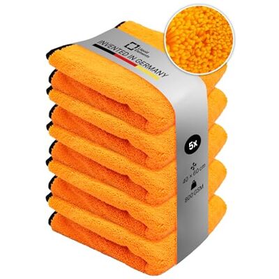 Liquid Elements Trockentuch Orange Baby 800 GSM 40x60cm, 5er Weiches Mikrofasertuch zur Autopflege, extrem saugstark, fusselfrei & lackschonend Liquid Elements Trockentuch Orange Baby 800 GSM 40x60cm, 5er Weiches Mikrofasertuch zur Autopflege, extrem saugstark, fusselfrei & lackschonend