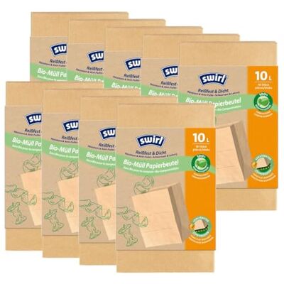 Swirl Bio-Müll-Papier-Beutel 10L 10 Stück (9er Pack) Swirl Bio-Müll-Papier-Beutel 10L 10 Stück (9er Pack)
