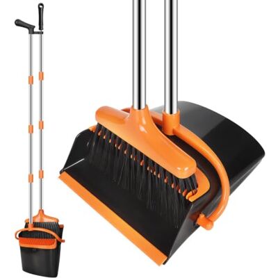 UBBOY Besen & Kehrschaufel Set,123cm ausziehbar,Innen/Außen,Küche Garage Höhenverstellbarer Griff,integrierte Kammleiste zur Haarentfernung,klappbar platzsparend,ergonomisch für tägliche Reinigung UBBOY Besen & Kehrschaufel Set,123cm ausziehbar,Innen/Außen,Küche Garage Höhenverstellbarer Griff,integrierte Kammleiste zur Haarentfernung,klappbar platzsparend,ergonomisch für tägliche Reinigung