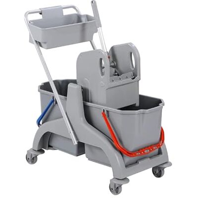 bellanet PREMIUM MICROFIBERS BELLANET Wischwagen, robuster Profi Hygiene- & Reinigungswagen mit Presse und 2 x 18 Liter Eimern aus 50% Recycling-Material bellanet PREMIUM MICROFIBERS BELLANET Wischwagen, robuster Profi Hygiene- & Reinigungswagen mit Presse und 2 x 18 Liter Eimern aus 50% Recycling-Material
