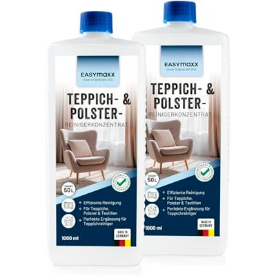 CLEANmaxx Teppichshampoo – ideal als Teppichreiniger & Polsterreiniger Teppichreiniger Mittel – auch als Reiniger für Waschsauger & Foam Cleaner geeignet für Sofa, Auto, Teppich, Polster etc. CLEANmaxx Teppichshampoo – ideal als Teppichreiniger & Polsterreiniger Teppichreiniger Mittel – auch als Reiniger für Waschsauger & Foam Cleaner geeignet für Sofa, Auto, Teppich, Polster etc.