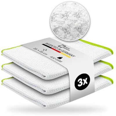 Liquid Elements Mikrofasertuch Streak Buster 400 GSM 35x35cm, 3er, Fenster Fenstertuch für Autoscheiben, Spiegel & Displays, fussel-, streifenfreie Reinigung Liquid Elements Mikrofasertuch Streak Buster 400 GSM 35x35cm, 3er, Fenster Fenstertuch für Autoscheiben, Spiegel & Displays, fussel-, streifenfreie Reinigung