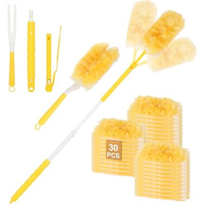 Freyeeti 32 Stück 360° Staubmagnet Nachfüllpack Kompatibel mit Swiffer Teleskopstange Staubwedel mit 2 Handgriff, Reinigungsstaub Staubtuch Nachfüllung für Tierhaare, Staub, Schmutz Freyeeti 32 Stück 360° Staubmagnet Nachfüllpack Kompatibel mit Swiffer Teleskopstange Staubwedel mit 2 Handgriff, Reinigungsstaub Staubtuch Nachfüllung für Tierhaare, Staub, Schmutz