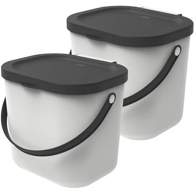 Rotho Albula Biomülleimer Küche 2er 6 L Bio Mülleimer Küche Creme/Anthrazit Komposteimer Küche, dicht schließender Deckel, vollständig aufklappbar, Trageriemen, für Küchenabfälle, recycelter Kunststoff Rotho Albula Biomülleimer Küche 2er 6 L Bio Mülleimer Küche Creme/Anthrazit Komposteimer Küche, dicht schließender Deckel, vollständig aufklappbar, Trageriemen, für Küchenabfälle, recycelter Kunststoff